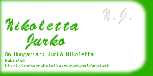 nikoletta jurko business card